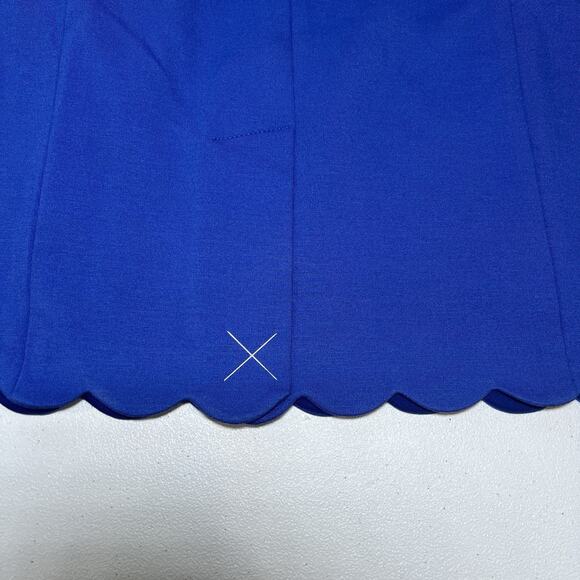 Talbots Petites Scallop Square Neckline Sheath Dress Size 12P Blue New With Tags - Picture 4 of 7